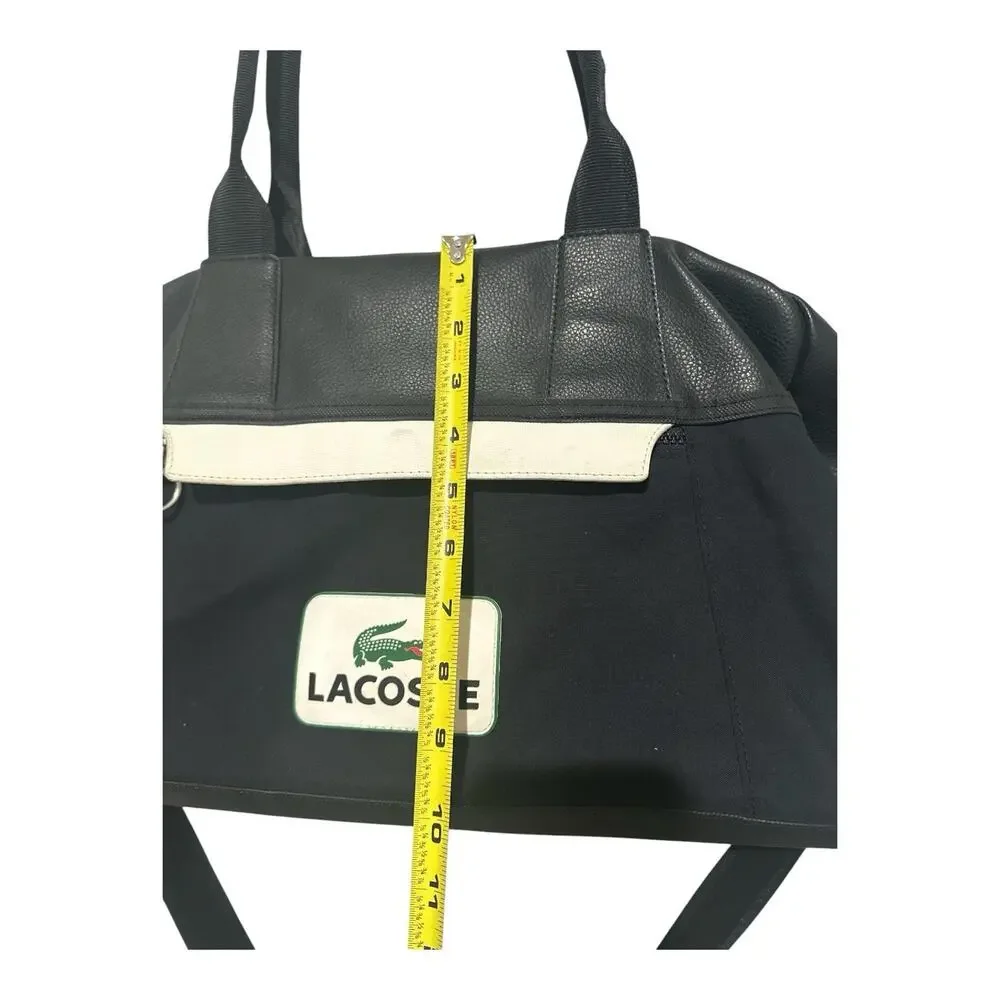 Lacoste Vintage Black Duffel Bag Gym Travel Weekender